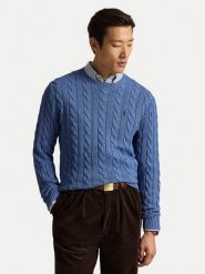 Polo Ralph Lauren Sweter 710775885548 Niebieski Regular Fit. Niebieskie swetry męskie Polo Ralph Lauren, l, bez wzorów, z bawełny, bez kołnierzyka, bez ramiączek. Za 949.99 zł.