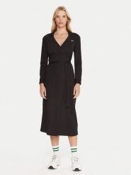 Lacoste Sukienka codzienna EF6022 Czarny Slim Fit. Czarne sukienki damskie Lacoste, na co dzień, bez wzorów, z bawełny, bez kołnierzyka, bez ramiączek, proste. Za 709.99 zł.