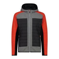 Kurtka polarowa z kapturem hybrydowa CMP. Czarne kurtki sportowe męskie CMP, na zimę, bez wzorów, z polaru, z kapturem, narciarskie. Za 588.85 zł.