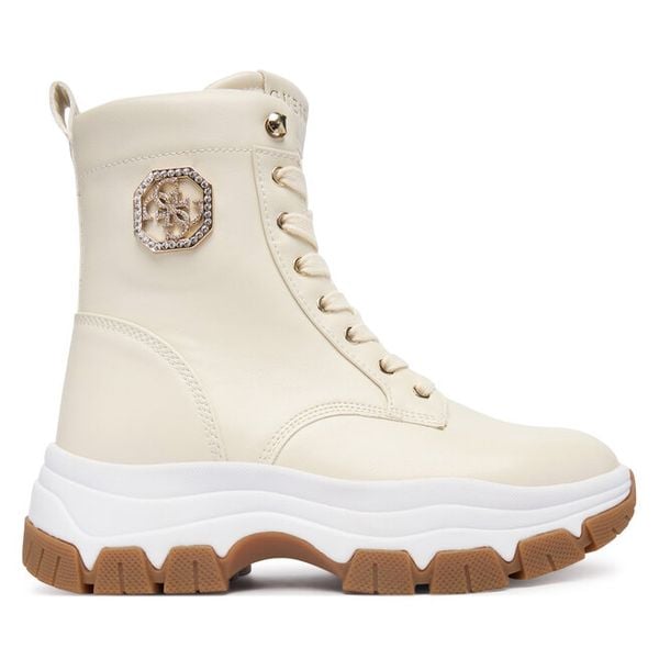 Trzewiki Guess. Botki damskie Guess, z aplikacjami, bez obcasa, na płaskiej podeszwie, bez zapięcia. Za 489.99 zł.