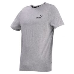 Męska koszulka Essentials z małym logo PUMA Medium Gray Heather. Szare koszulki sportowe męskie Puma, m, bez wzorów, z bawełny, bez ramiączek, na fitness i siłownię. Za 84.10 zł.