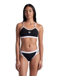Strój kąpielowy dwuczęściowy damski Arena Icons Bikini Cross Back Solid. Czarne stroje kąpielowe damskie ARENA, uniwersalny, bez wzorów, z materiału. Za 266.19 zł.