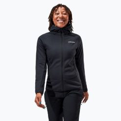 Bluza polarowa damska Berghaus Heuberg Hoody. Czarne bluzy damskie Berghaus, bez wzorów, z polaru, sportowe, bez ramiączek, bez kaptura. Za 399.99 zł.
