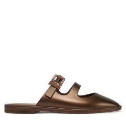 Klapki Melissa. Brązowe klapki damskie Melissa, bez wzorów, bez obcasa, bez zapięcia. Za 219.99 zł.