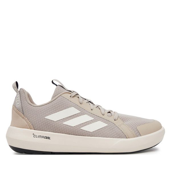 Trekkingi adidas. Brązowe buty zimowe męskie Adidas, bez wzorów, bez obcasa, bez zapięcia. Za 399.99 zł.