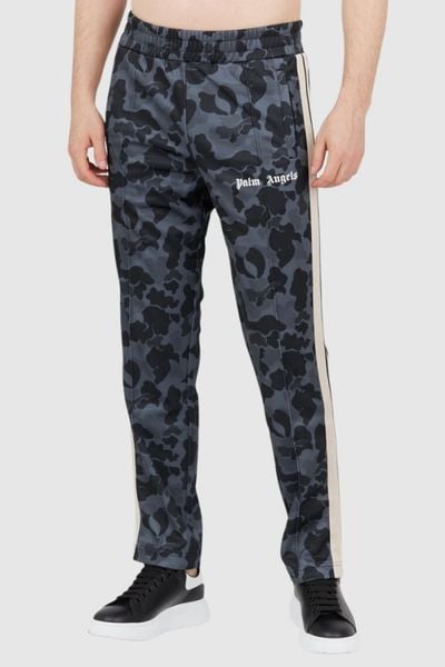 PALM ANGELS Szare spodnie męskie w moro, Rozmiar M. Szare spodnie sportowe męskie PALM ANGELS, l, bez wzorów, z dresówki. W wyprzedaży za 950.99 zł.