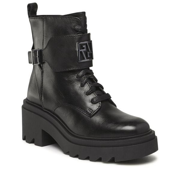 Trzewiki GINO ROSSI. Czarne botki damskie Gino Rossi, bez wzorów, bez obcasa, na słupku, bez zapięcia. Za 349.99 zł.