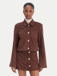 Bardot Koszula Lorenzo 59668TB1 Brązowy Boxy Fit. Brązowe koszule damskie Bardot, bez wzorów, ze skóry, bez kołnierzyka, bez ramiączek. Za 489.99 zł.