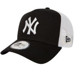 Czapka z daszkiem New Era New York Yankees Clean A Frame Trucker Czarna 11588491. Białe czapki damskie New Era, bez wzorów, z bawełny, sportowe. Za 119.99 zł.