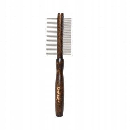 Ekskluzywny grzebie� dwustronny,dla zwierz�t,r�czka drewno bukowe,metalowe z�by, 29/78 pin�w, wym.5,4x18,9cm. Golarki i trymery Honeywell. Za 44.71 zł.
