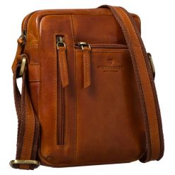 Mała listonoszka męska skórzana brązowa saszetka na ramię - Peterson. Brązowe torby na ramię męskie Peterson, ze skóry, na ramię, małe. Za 143.99 zł.