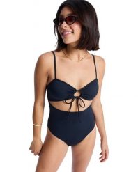 Strój kąpielowy jednoczęściowy damski ROXY Beach Classics Fashion. Czarne stroje kąpielowe damskie Roxy, xs, bez wzorów, z elastanu. Za 239.99 zł.