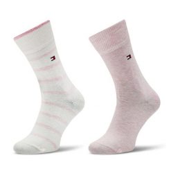 Skarpety długie Tommy Hilfiger. Czerwone skarpetki damskie Tommy Hilfiger, bez wzorów. Za 39.99 zł.
