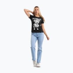 Koszulka damska Pitbull Puppy 2. Czarne koszulki sportowe damskie PITBULL, bez wzorów, bez ramiączek. Za 64.99 zł.