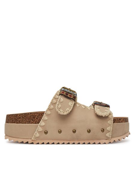 DeeZee Klapki LB-P1684 Beżowy. Brązowe klapki damskie DeeZee, bez wzorów, z materiału, bez obcasa, bez zapięcia. Za 119.99 zł.