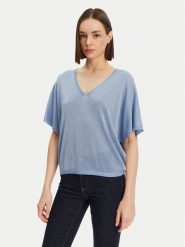 Morgan Sweter 251-MDIX Niebieski Relaxed Fit. Niebieskie swetry nierozpinane damskie Morgan, l, bez wzorów, z wiskozy, bez kołnierzyka, bez ramiączek. Za 129.99 zł.