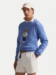 Polo Ralph Lauren Bluza 710973145001 Niebieski Relaxed Fit. Niebieskie bluzy męskie Polo Ralph Lauren, m, bez wzorów, z bawełny, bez ramiączek, bez kaptura. Za 669.99 zł.