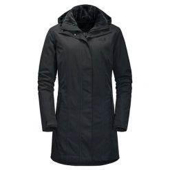 Płaszcz damski Jack Wolfskin madison avenue. Czarne płaszcze damskie Jack Wolfskin, l, bez wzorów, z materiału, street, bez kołnierzyka, bez kaptura. Za 1,249.00 zł.