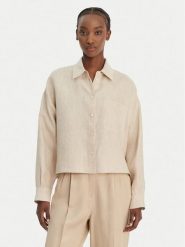 Weekend Max Mara Koszula Capo 2615041022 Beżowy Regular Fit. Brązowe koszule damskie Weekend Max Mara, bez wzorów, ze lnu, bez kołnierzyka, bez ramiączek. Za 1,369.00 zł.