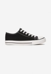 Czarno-Białe Trampki Vividenah. Czarne trampki męskie Born2be, bez wzorów, klasyczne, bez zapięcia. Za 39.99 zł.