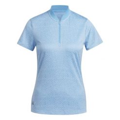 Damska koszulka polo adidas Jacquard Ultimate365. Niebieskie bluzki damskie Adidas, s, bez wzorów, sportowe, bez kołnierzyka, bez ramiączek. W wyprzedaży za 178.15 zł.