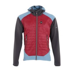 Techniczna hybrydowa kurtka męska Milo Nafo red - L. Czerwone kurtki sportowe męskie Milo, na wiosnę, l, bez wzorów, z hardshellu, z kapturem, narciarskie. Za 399.00 zł.