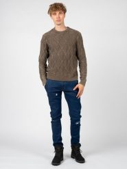 Guess Sweter | M1RR03Z1CX2 | Mężczyzna | Brązowy. Brązowe swetry męskie Guess, m, z aplikacjami, z bawełny, bez kołnierzyka, bez ramiączek. W wyprzedaży za 219.00 zł.