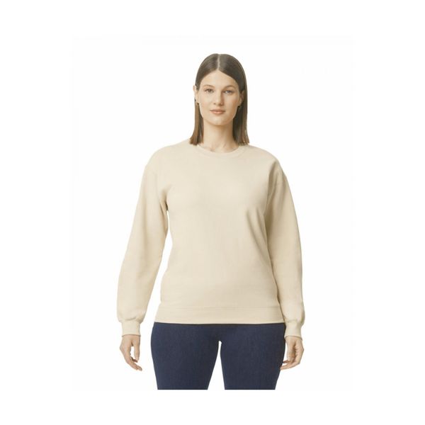 Bluza z okrągłym dekoltem Gildan Midweight Softstyle. Brązowe bluzy damskie GILDAN, s, bez wzorów, z bawełny, klasyczne, bez ramiączek, bez kaptura. Za 92.10 zł.
