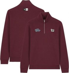 Bluza z zamkiem 1/4 – Polo – Organiczna – Dorosła (bordowa). Czerwone bluzy damskie SURF MONKEY, m, z aplikacjami, z bawełny, eleganckie, bez ramiączek, bez kaptura. Za 349.95 zł.