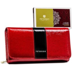 Portfel skórzany Peterson PTN 421077-SH czerwony. Czerwone portfele damskie Peterson, ze skóry. Za 153.98 zł.
