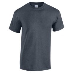 Ciężka Bawełniana Koszulka Z Krótkim Rękawem Dla Dorosłych Unisex. Szare bluzki damskie GILDAN, xl, bez wzorów, z bawełny, sportowe, bez kołnierzyka, bez ramiączek. Za 37.99 zł.
