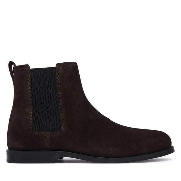 Sztyblety Calvin Klein. Brązowe botki męskie Calvin Klein, bez wzorów, bez obcasa, bez zapięcia. Za 649.99 zł.