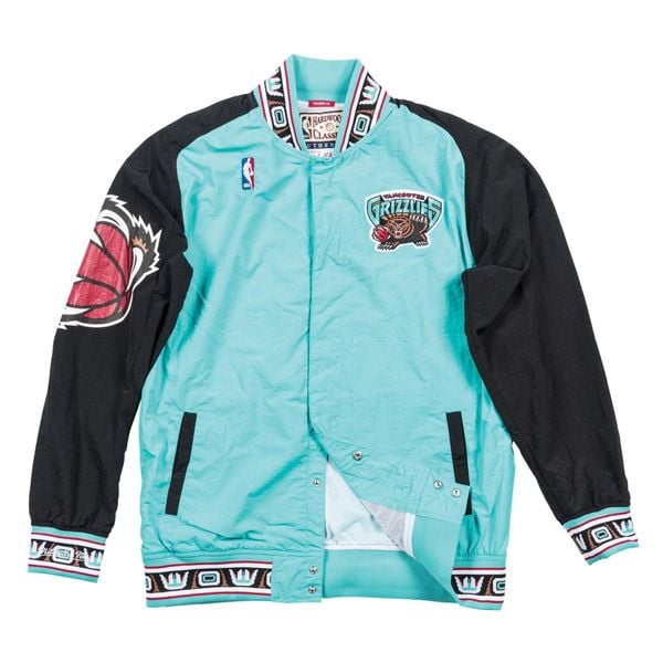 Kurtka rozgrzewająca Nba Vancouver Grizzlies. Niebieskie kurtki męskie Mitchell & Ness, bez wzorów, sportowe, bez kaptura. Za 584.00 zł.