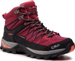Buty trekkingowe damskie CMP Rigel Mid różowe r. 36. Czerwone obuwie trekkingowe damskie CMP, bez zapięcia. Za 391.79 zł.