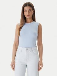 Calvin Klein Jeans Top LV047B265G Niebieski Slim Fit. Niebieskie topy damskie Calvin Klein Jeans, xs, bez wzorów, z bawełny, bez kołnierzyka, bez ramiączek. Za 169.99 zł.