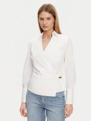 Marciano Guess Bluzka 5GGH06 7299A Biały Regular Fit. Białe bluzki damskie Marciano Guess, z aplikacjami, z bawełny, bez kołnierzyka, bez ramiączek. Za 329.99 zł.
