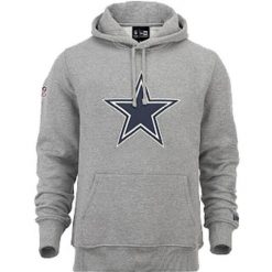 Bluza z kapturem Dallas Cowboys NFL. Szare bluzy męskie New Era, m, bez wzorów, z kapturem. W wyprzedaży za 267.30 zł.