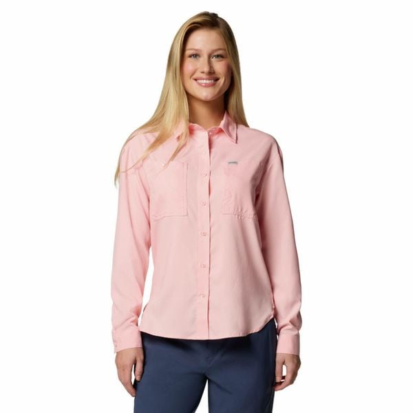 Koszula z długim rękawem damska Columbia Silver Ridge Utility Long Sleeve. Czerwone koszule damskie Columbia, bez wzorów, sportowe, bez kołnierzyka, bez ramiączek. Za 239.99 zł.