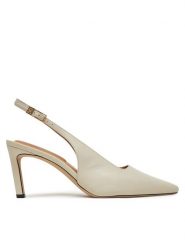 Tommy Hilfiger Szpilki Squared Toe FW0FW08636 Beżowy. Brązowe szpilki damskie Tommy Hilfiger, bez wzorów, ze skóry, bez obcasa, na szpilce, bez zapięcia. Za 499.99 zł.