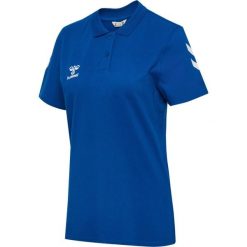 Damska koszulka polo Hummel Go 2.0 Chevron. Niebieskie bluzki damskie Hummel, bez wzorów, bez kołnierzyka, bez ramiączek. Za 178.00 zł.