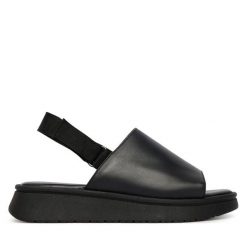 Sandały Tamaris. Czarne sandały damskie Tamaris, bez wzorów, bez obcasa, na płaskiej podeszwie, bez zapięcia. Za 369.99 zł.