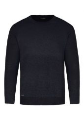 Sweter ze strukturą S-FORD. Niebieskie swetry męskie Volcano, l, bez wzorów, z bawełny, casualowe, bez kołnierzyka, bez ramiączek. Za 159.99 zł.