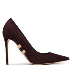 Szpilki Elisabetta Franchi. Brązowe szpilki damskie Elisabetta Franchi, bez wzorów, bez obcasa, na szpilce, bez zapięcia. Za 2,509.00 zł.