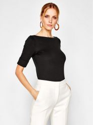 Lauren Ralph Lauren Bluzka Brs-Knits 200654963 Czarny Regular Fit. Czarne bluzki damskie Lauren Ralph Lauren, l, bez wzorów, z bawełny, bez kołnierzyka, bez ramiączek. Za 211.99 zł.