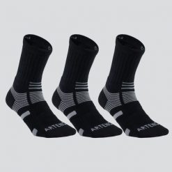 Skarpety sportowe tenis Artengo RS560 High 3 pary. Czarne skarpetki damskie ARTENGO, bez wzorów, z bawełny. Za 49.99 zł.