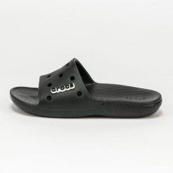 Klapki męskie Crocs Classic Slide. Czarne klapki męskie Crocs, bez wzorów, z materiału, bez zapięcia. Za 172.00 zł.