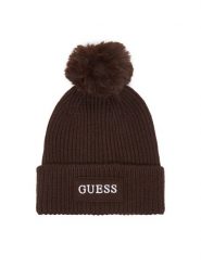 Guess Czapka AW5650 WOL01 Brązowy ciemny. Brązowe czapki damskie Guess, na zimę, z aplikacjami. Za 154.99 zł.