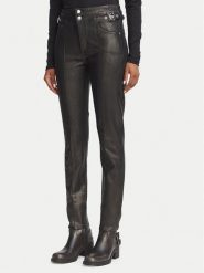 Guess Spodnie materiałowe W6BA32 D2086 Czarny Slim Fit. Czarne spodnie materiałowe damskie Guess, z aplikacjami, z bawełny. Za 614.99 zł.