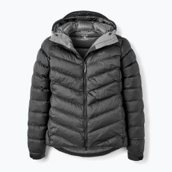 Kurtka ocieplana damska Rab Nebula Pro. Czarne kurtki sportowe damskie RAB, l, bez wzorów, z puchu, bez ramiączek, bez kaptura, trekkingowe. Za 839.99 zł.
