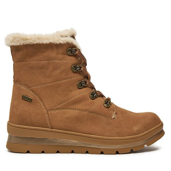 Botki Caprice. Czerwone botki damskie Caprice, bez wzorów, bez obcasa, na słupku, bez zapięcia. Za 449.99 zł.